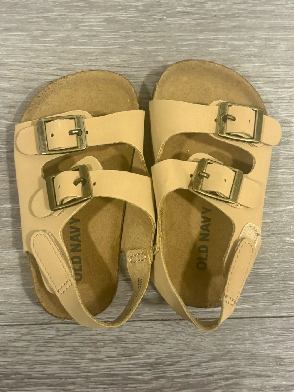 Old Navy Kids Beige Double-Buckle Sandals